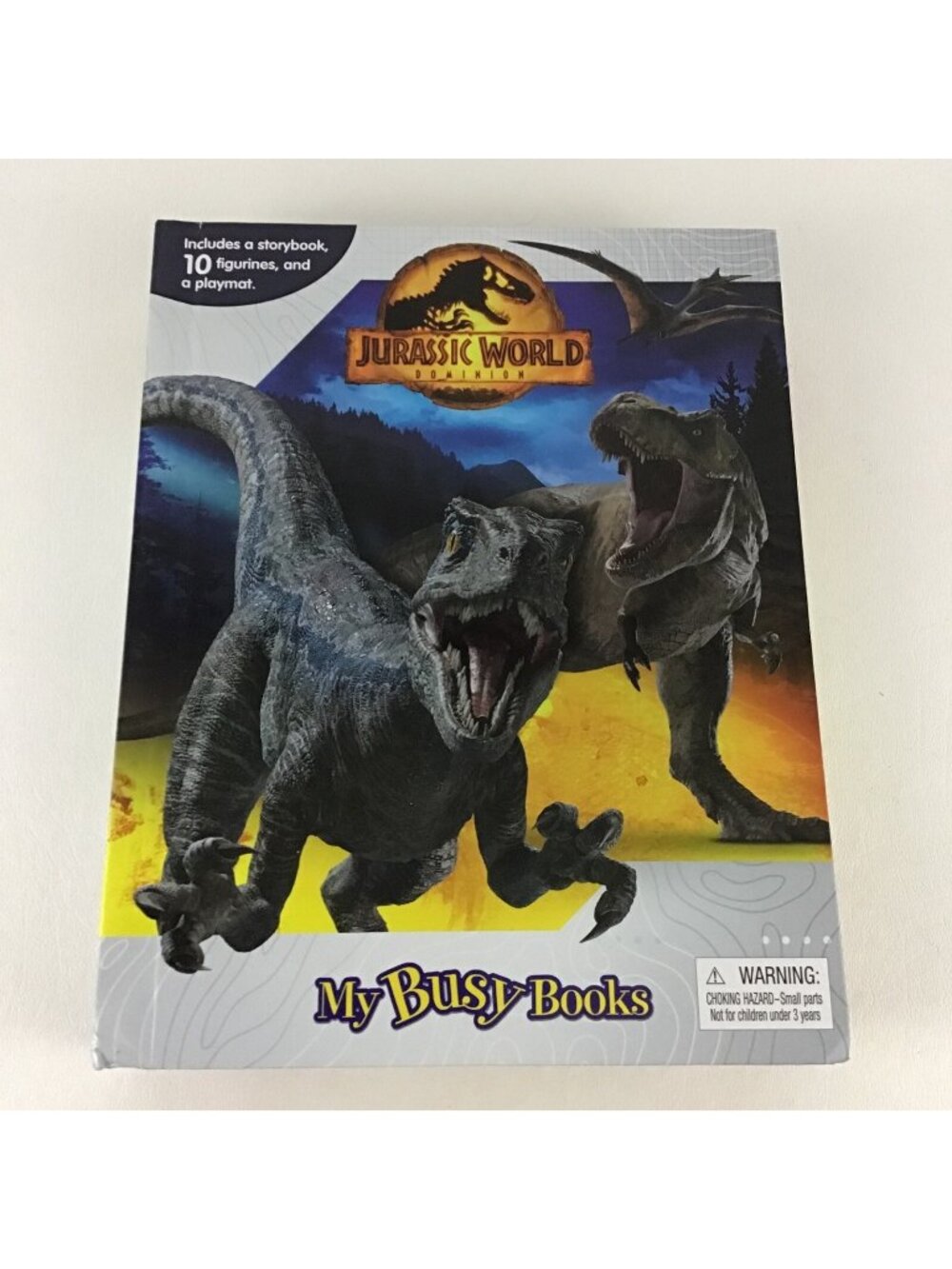 Jurassic World Dominion My Busy Books Storybook PVC Figures Playmat New Sealed